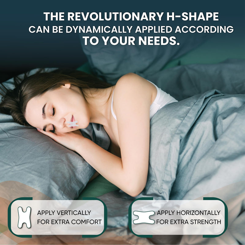 Resty H-Shape Sleeptape Mouth Plasters (Pack Of 36) Aid For Snoring And Better Sleep - Mouth Tape For Nasal Breathing And Better Oxygen Supply To The Blood - NewNest Australia