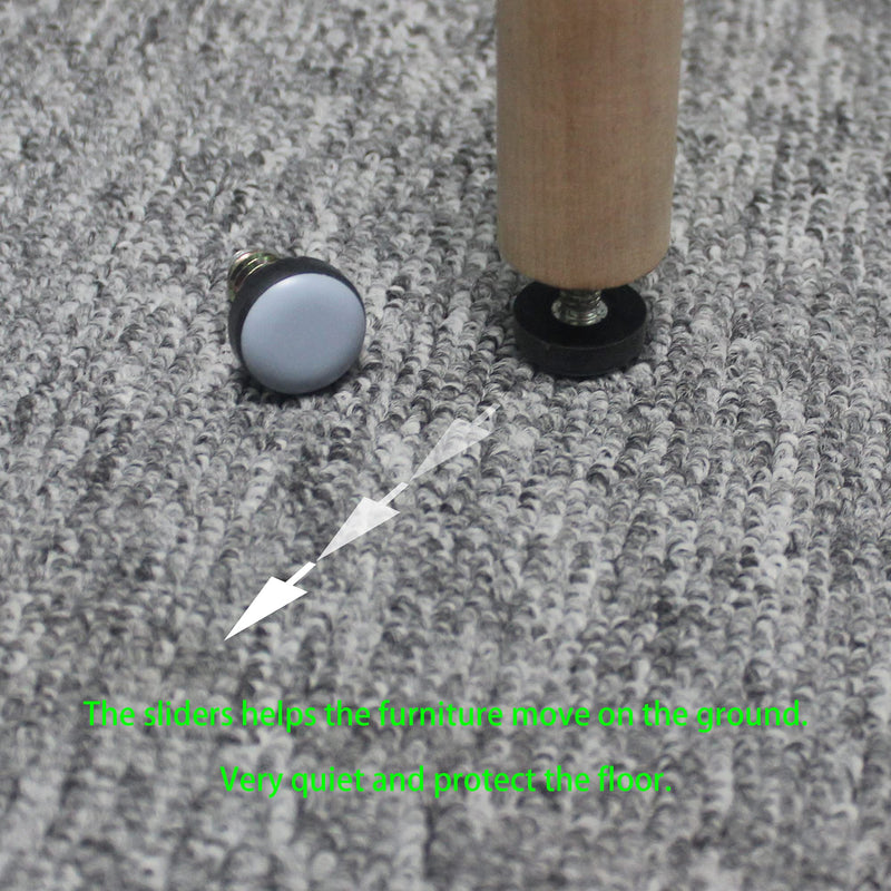 CSFMC Furniture Leveler PTFE(Teflon) Bottom(20mm Base 1/4-20,16 Pack),Threaded Shank Adjust Pads,Table/Chair/Cabinet/Sofa Medium Adjustable Legs Leveling,Nuts Installation and Floor Protection 20mm Base 1/4-20x1",16 Pack - NewNest Australia