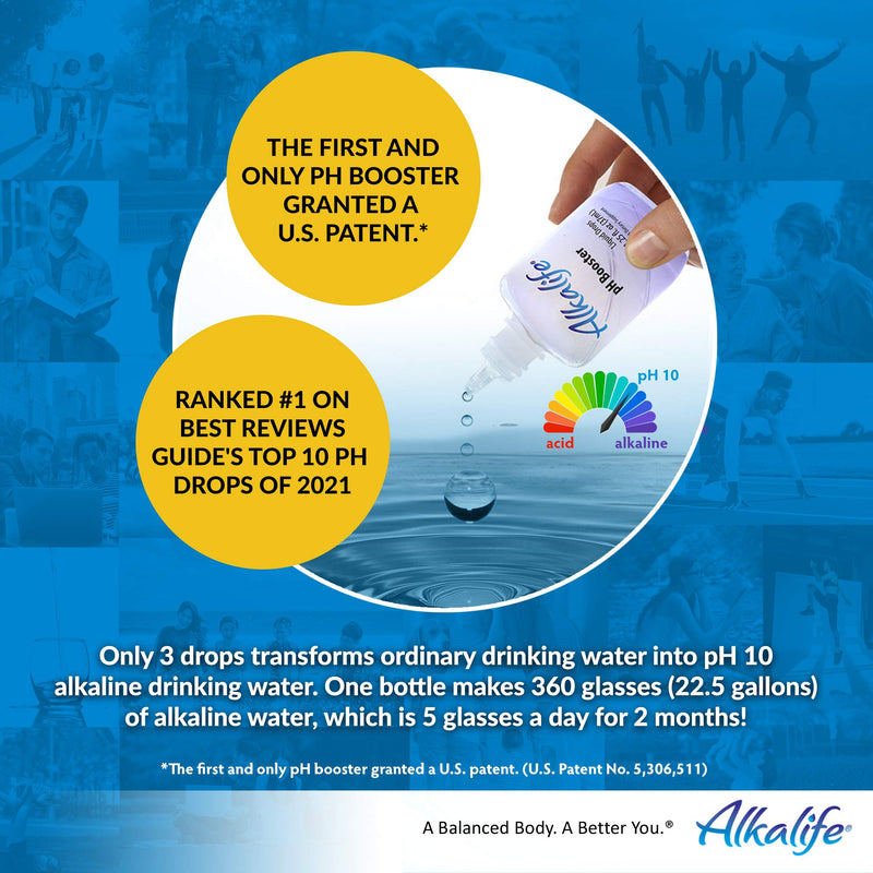 Alkalife pH Booster Drops | The First Patented Alkaline Water Booster to Neutralize Acid & Balance pH for Immune Support, Peak Performance, Detox, Overall Wellness, and Reduced Inflammation – 1.25oz - NewNest Australia