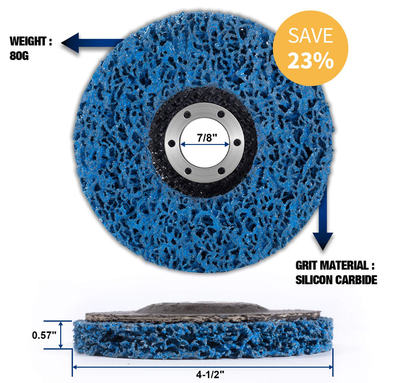 S SATC Strip Discs 5PCS Bule Stripping Wheel 4-1/2" x 7/8" Fit Angle Grinder Clean and Remove Paint Rust and Oxidation - NewNest Australia