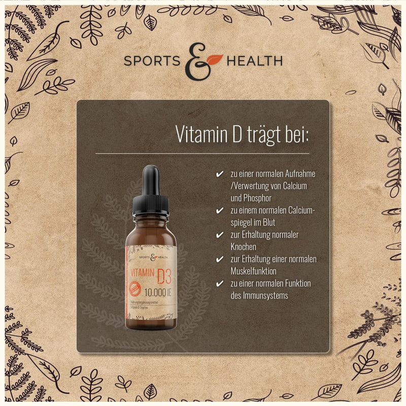 Vitamin D3 10000 IU Drops - High Dose - Vitamin D3 Depot - Vitamin D - Drops Vitamin D High Dose - Drops with the D3 Vitamin - Cholecalciferol - NewNest Australia