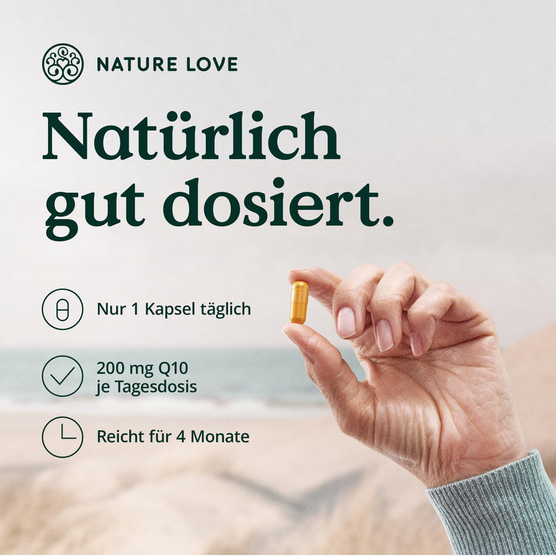 Nature Love Coenzyme Q10 High Dose ‚ 200 Mg Per Capsule ‚ 120 Vegan Capsules In 4 Month Supply ‚ Made From Vegetable Fermentation ‚ High Dose & Produced In Germany - NewNest Australia