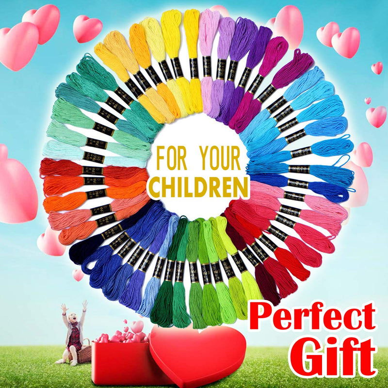 Embroidery Floss Rainbow Color 50 Skeins Per Pack Cross Stitch Threads Friendship Bracelets Floss Crafts Floss - NewNest Australia
