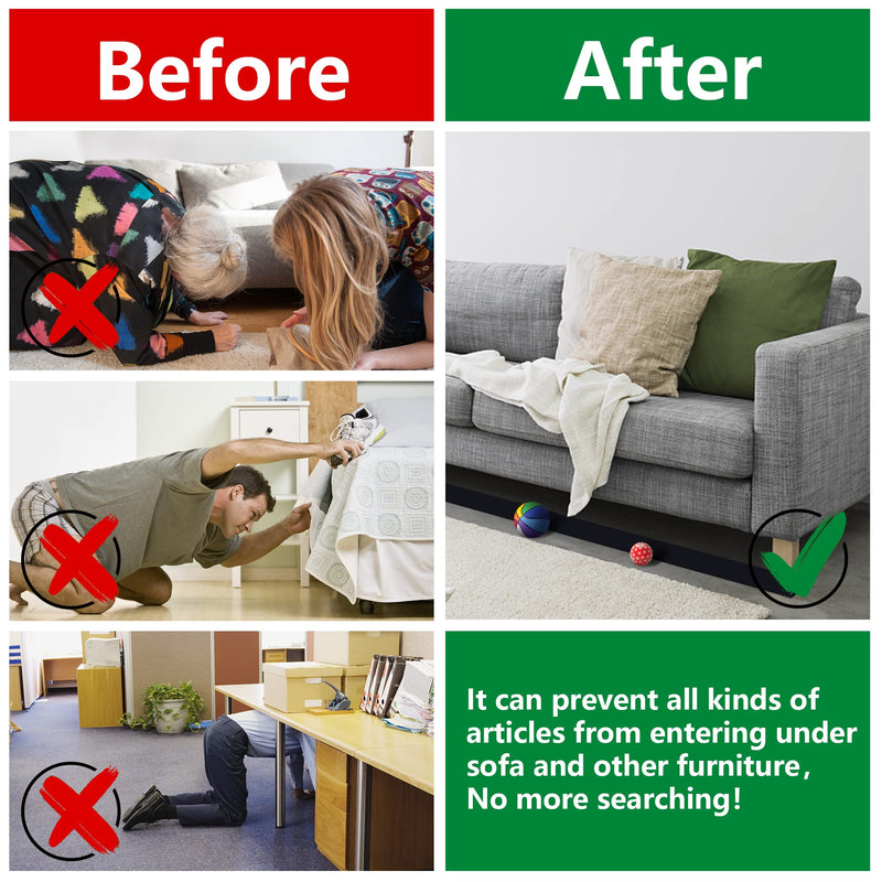 32.8 Feet Under Sofa Toy Blocker,Adjustable Gap Bumper,Sectional Connectors for Sliding Sofas,Bumper Guard for Avoid Things Sliding under Couch & Furniture( Include 19.6" Adhesive Mounting Strap) - NewNest Australia