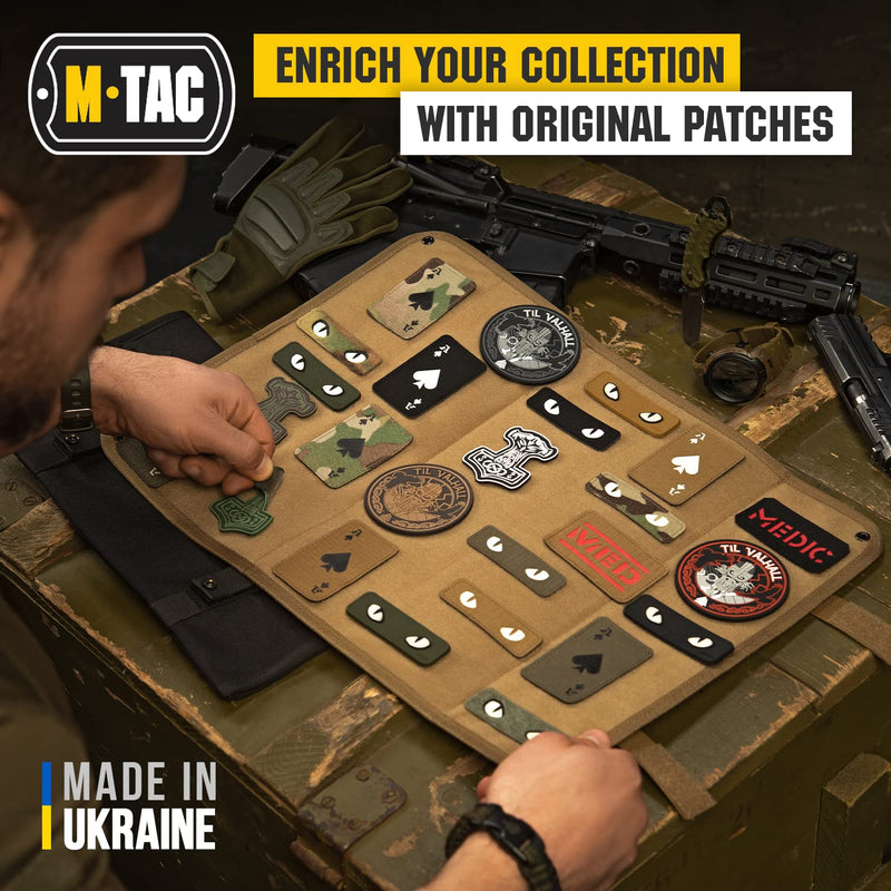M-Tac Cat Eyes Soft Patch - Tactical Morale Patch for Military Gear - Army Combat Hook and Loop Patches Black/GID - NewNest Australia