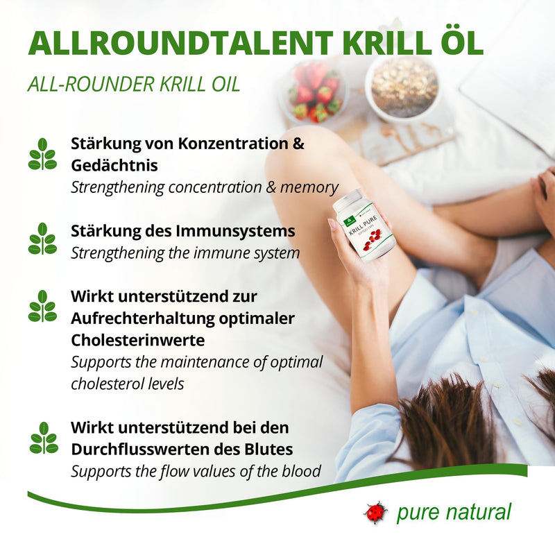 Krill oil capsules - 1000 mg PURE Krill oil for 45 days - with antaxanthin Omega 3-6 EPA DHA Choline Phospholipids - Moriveda 1x 90 capsules 90 pieces (pack of 1) - NewNest Australia