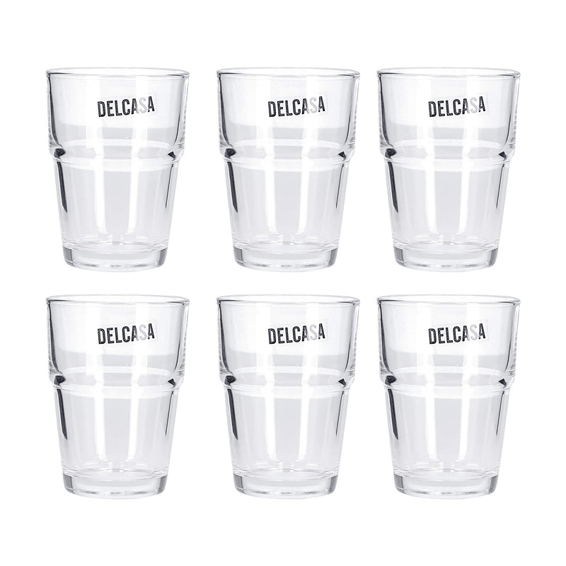 Delcasa 6PC Tumbler Glass Set, 7oz/200ml - Tumbler Glass for Drinking Tea - Transparent, Sleek Design with Broad Base & Mouth – Tea Glasses Set, Perfect for Home, Restaurants Parties - NewNest Australia