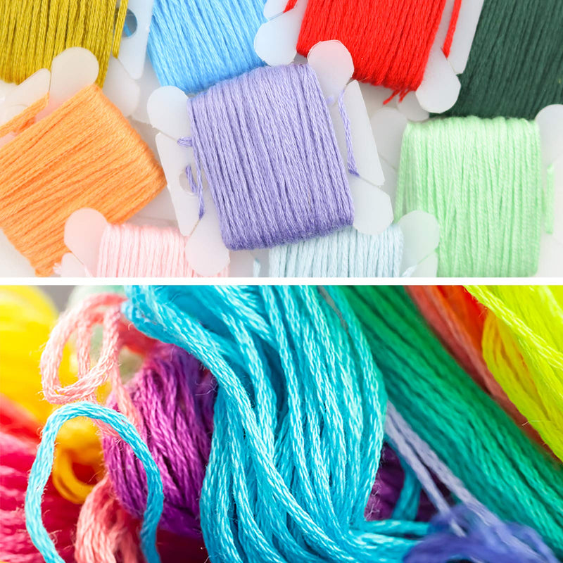 Similane Embroidery Floss 50 Skeins Cross Stitch Thread Rainbow Color Friendship Bracelets Floss Crafts Floss with 12 Pcs Floss Bobbins and 1 Pcs Needle-Threading Tool - NewNest Australia