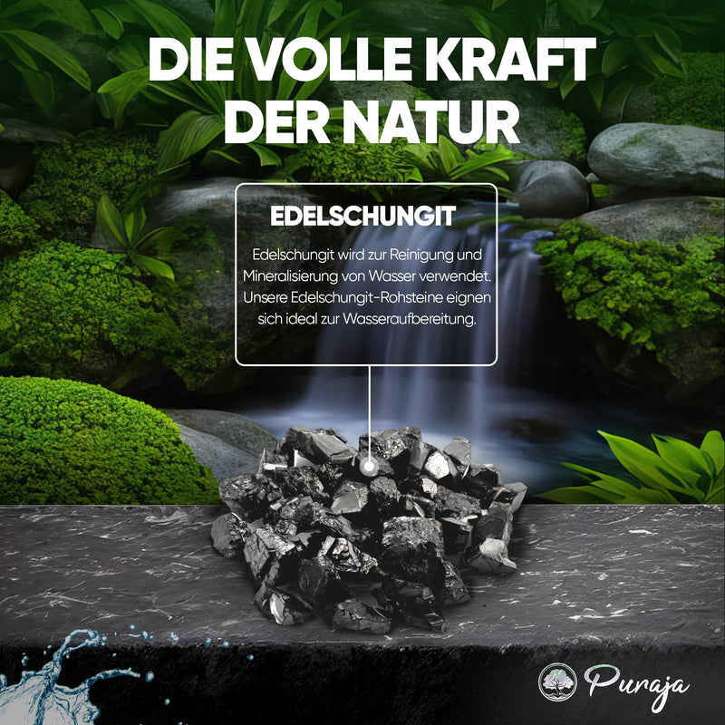PURAJA noble schungite water stones for water treatment Elite Shungite Stones | Natural stones from Karelia | Healing stones for water | With certificate 50 g (pack of 1) - NewNest Australia