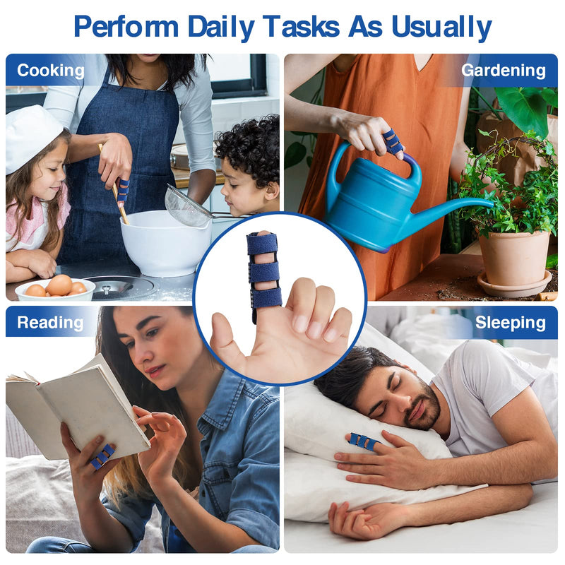 Echify Finger Splint - 2pcs Upgraded Finger Support Trigger Finger Brace with 3 Adjustable Fixing Belt Mallet Finger Splints for Straighten Broken Bent Finger & Arthritis Pain Relieve - NewNest Australia