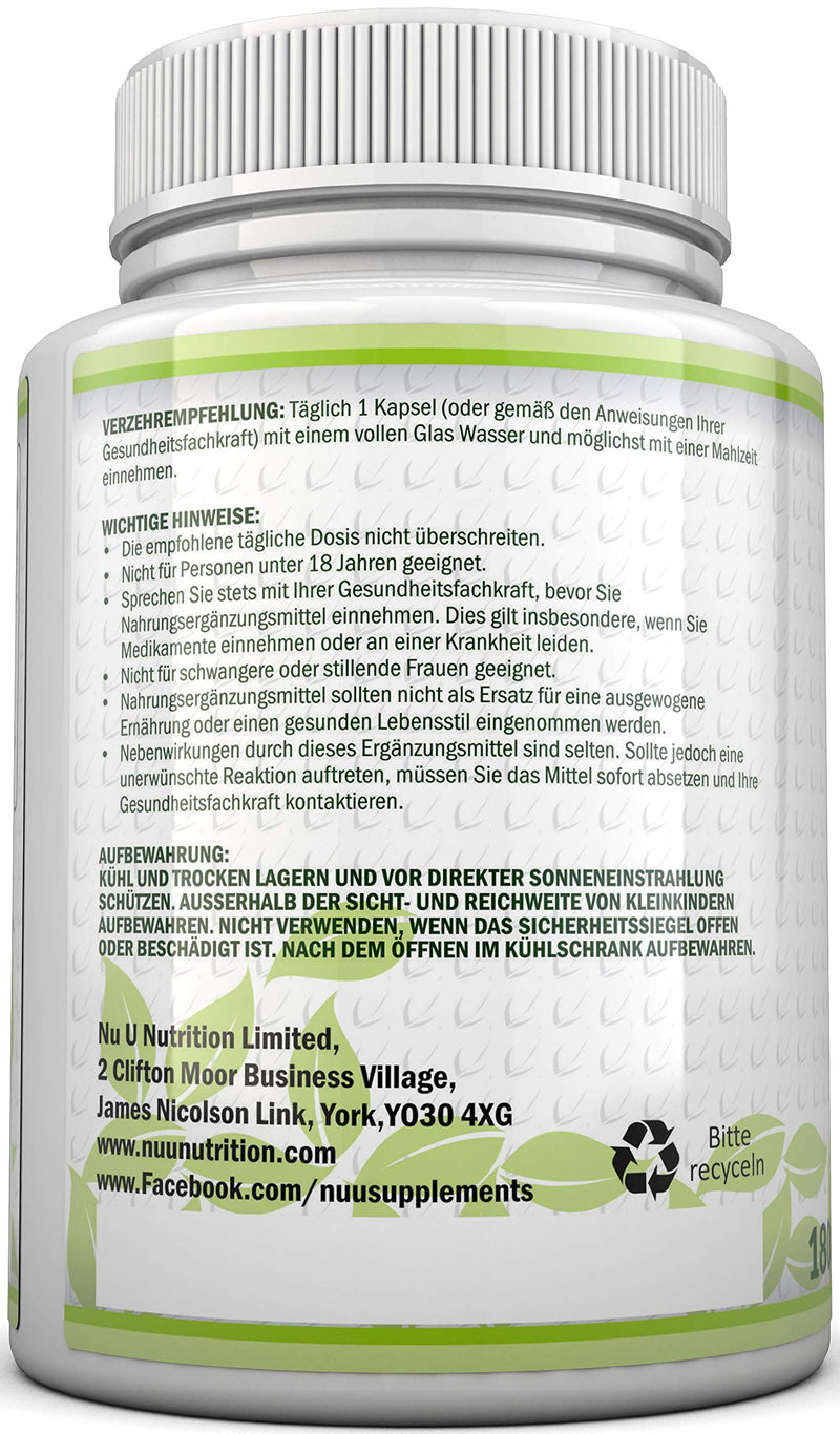 Probiotics Capsules 10 Billion Cfu ‚ For A Healthy Digestive System, Lactobacillus Acidophilus ‚ Suitable For Vegetarians ‚ 6 Month Supply 180 Capsules ‚ Nu U Dietary Supplement Nutrition - NewNest Australia