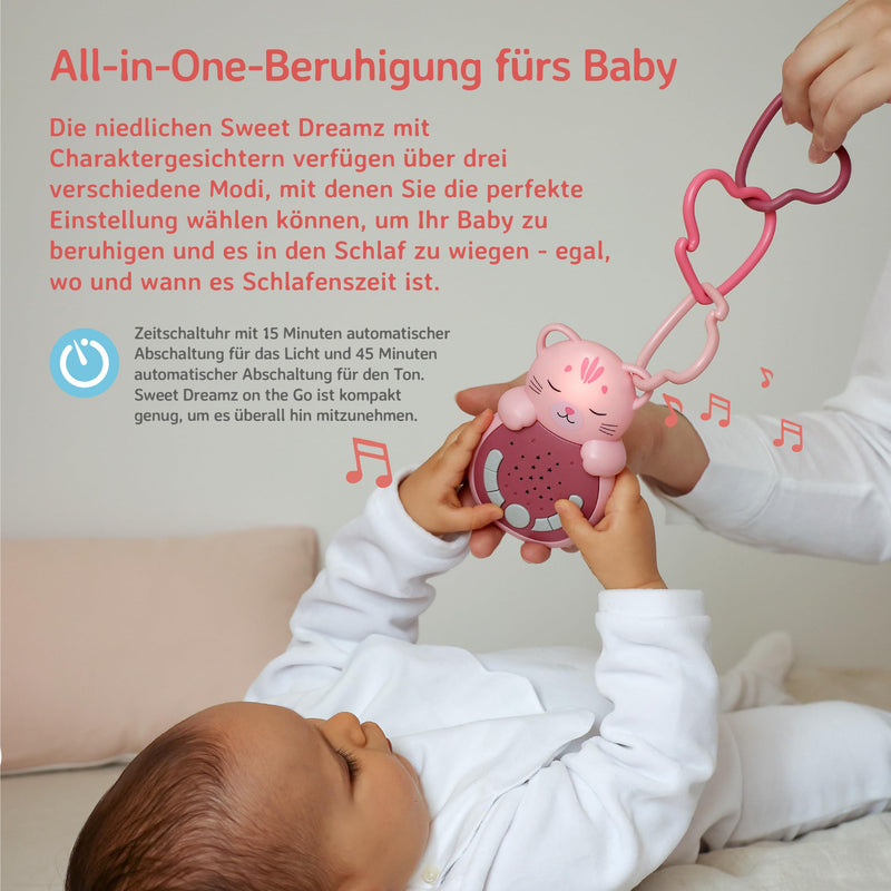 Cloud b Travel Comforting Sound Machine w/Calming Light | 4 White Noise and 4 Lullabies | Re-Activating Smart Sensor | Sweet Dreamz Cat Sweet Dreamz On The Go - Cat - NewNest Australia