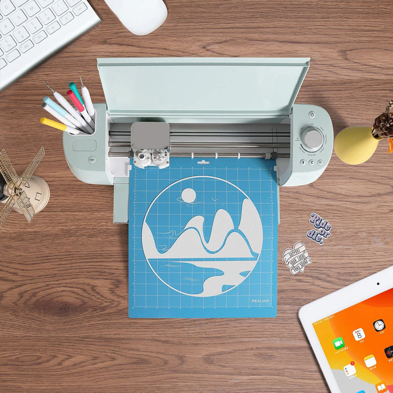REALIKE 12x12 Lightgrip Cutting Mat for Cricut Maker 3/Maker/Explore 3/Air 2/Air/One(3 Mats), Gridded Adhesive Non-Slip Cut Mat for Crafts, Quilting, Sewing and All Arts Blue for Cricut 12*12 (3 Mats) - NewNest Australia