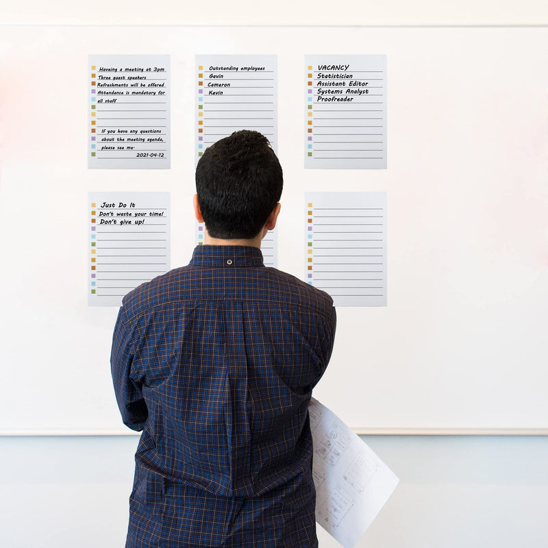 Mornajina 6Pcs Dry Erase to Do List 5x7 inch, Whiteboard Stickers for Wall with 3 Markers, Reusable Lined Stickies Planner to Do List, Suitable for Wall, Fridge, Mirror, Desk, Glass - NewNest Australia