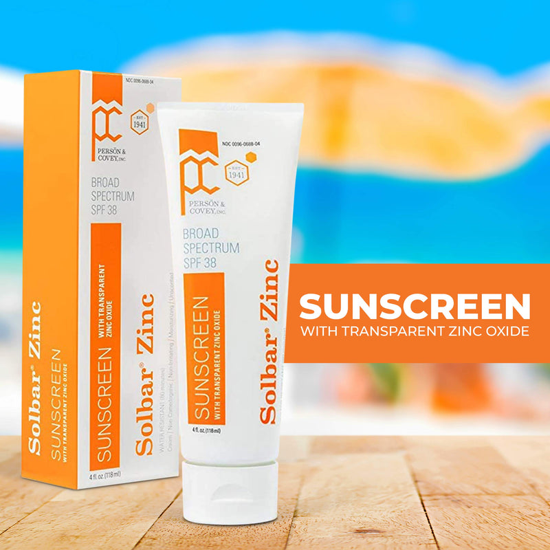 Solbar Sunscreen Zinc with Zinc Oxide Spf 38 Unscented Transparent Cream 4 oz - NewNest Australia