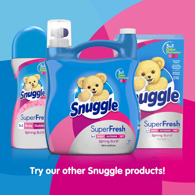 Snuggle Plus SuperFresh Fabric Softener Dryer Sheets with Static Control and Odor Eliminating Technology, Burst, White, 200 Count, Spring - NewNest Australia