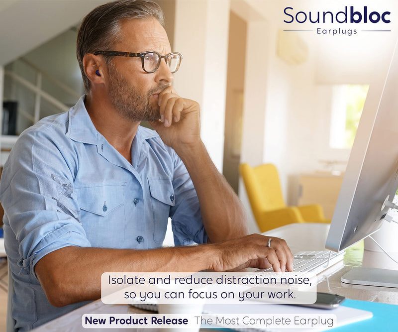 Soundbloc™ Thermo Foam Earplugs - 60 Pairs - 38dB - High Noise Cancelling Ear Plug, Foam Ear Plugs for Sleeping, Travelling, Working, Protection, Motorsports Size M/L Medium - Large - NewNest Australia