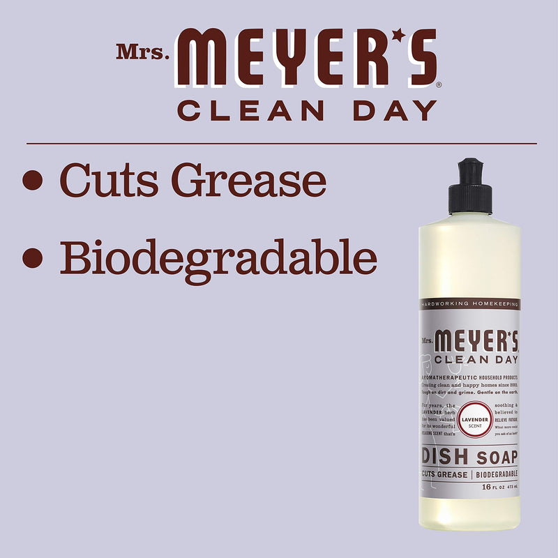 Mrs. Meyer's Liquid Dish Soap, Cruelty Free Formula, Lavender Scent, 16 oz - NewNest Australia