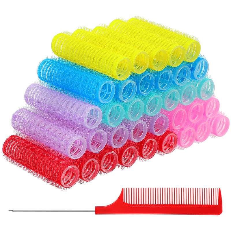 36 Pieces Self Grip Small Hair Curlers Self Grip Salon Hairdressing Curlers Hair Rollers Salon Hairdressing Rat Tail Comb Hairdressing Curlers Tools for Women (0.6 x 2.4 Inch, Classic Colors Set) 37 Piece Set - NewNest Australia