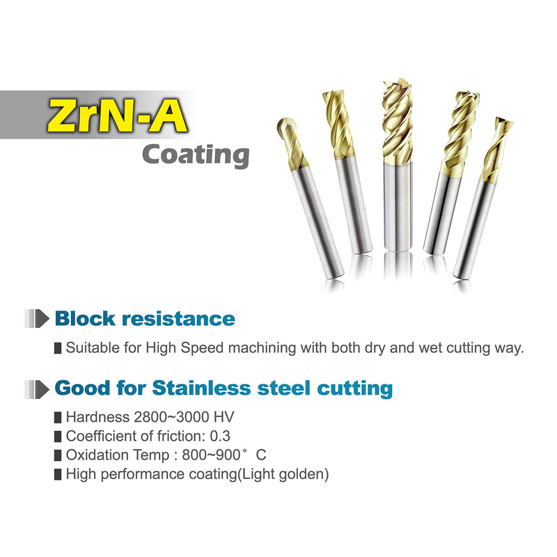 SPEED TIGER INTA Carbide Roughing End Mill - for Alloy Steels/Hardened Steels - Micro Grain Carbide End Mill - ZrN-A Coating - 4-Flute - INTA1/4"-4 (1 Piece, 1/4") 1/4 in - NewNest Australia