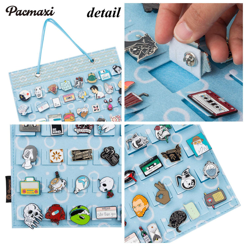 PACMAXI Hanging Brooch Pin Organizer, Display Pins Storage Case, Brooch Collection Storage Holder, Holds Up to 96 Pins.(Not Include Any Accessories) ice blue - NewNest Australia