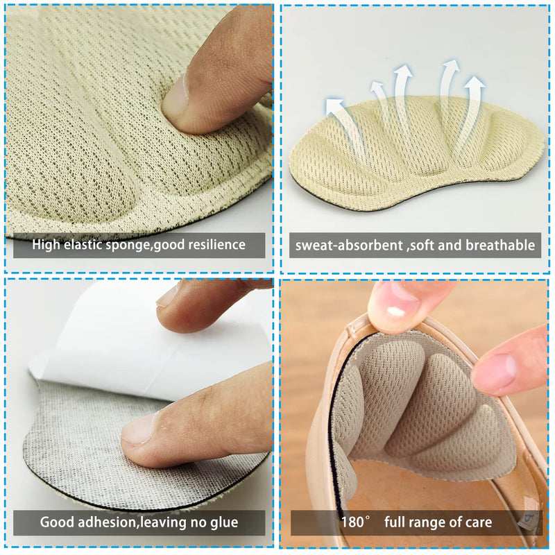 3 Pairs Of Heel Cushion Pads, Heel Protection, Heel Grips, Shoe Pads, Self-Adhesive Heel Grip Liner, For Reduction, Prevents Grinding Of Feet (Black, Grey, Beige) - NewNest Australia