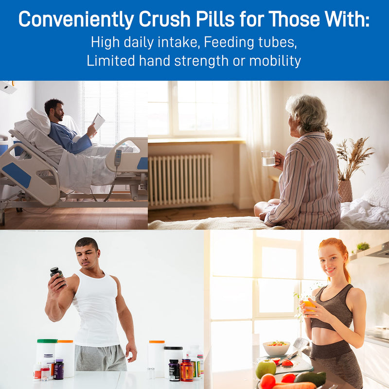 Electric Pill Crusher Grinder - Fine Powder Electronic Pulverizer for Small and Large Medication and Vitamin Tablets - Comes with Stainless Steel Blades to Crush Multiple Pills by Pill Mill - NewNest Australia