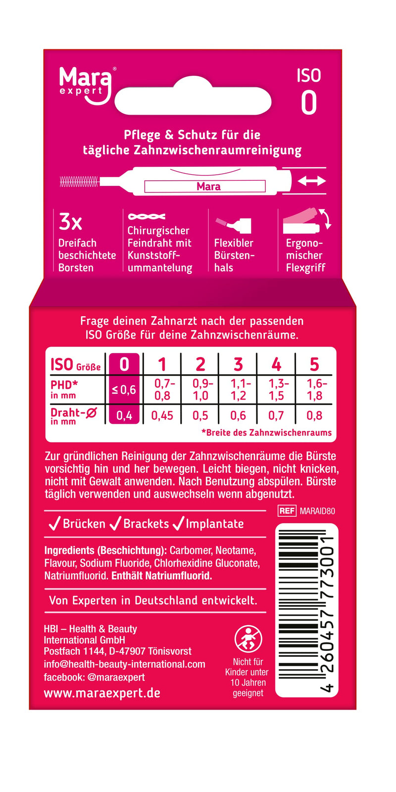 Mara Expert Interdental Brush Red 0.5 Mm Iso 2 Medium Fine 8 Interdental Brushes Bioplastic Brushes For Interdental Spaces With Mint Flavor Chlorhexidine Fluoride - NewNest Australia