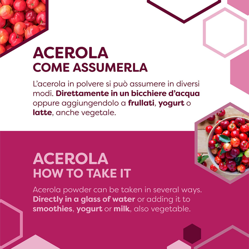 ERBOTECH, Acerola Powder 100g Pack Natural Source of Vitamin C with Antioxidant Properties Vegan - NewNest Australia