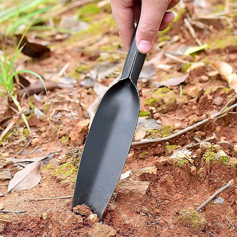 Willow Leaf-Shaped Garden Trowel Tool 12-inch Hand Shovel High-Carbon Steel Material One-Piece Forged Heavy Duty Manual Tool Potting Digging Transplanting Planting Weeding (Grey) Gray - NewNest Australia