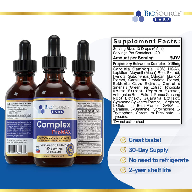 BioSource Labs Complex ProMAX Premium Diet Drops (1 x 2 oz Bottle) 2 Fl Oz (Pack of 1) - NewNest Australia