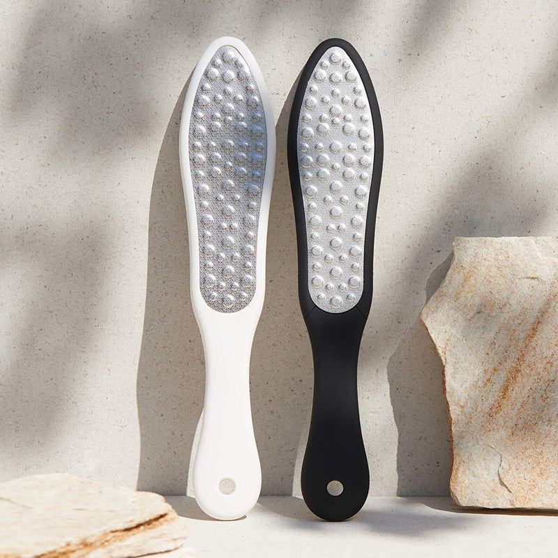 SIchy 2 PCs Foot File | Hard Dead Skin Remover | Cracked Heels Callus Pedicure Scrubber | Pedicure Callus Shaver Exfoliator Rasp Pedi File with 10 Replaceable Blade, Suitable for Wet and Dry Feet White - NewNest Australia