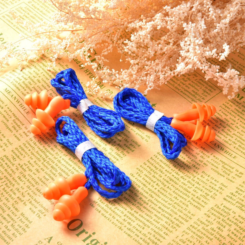 20 Pairs Corded Ear Plugs Reusable Silicone Earplugs with String Banded Ear Plug Sleep Noise Cancelling for Hearing Protection (Blue) - NewNest Australia
