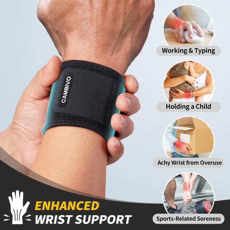 CAMBIVO Wrist Bandages Strength Training, Pack of 2 Adjustable Wrist Support Wrist Wrap for Fitness, Gym, Tendonitis, Sports Protection - NewNest Australia