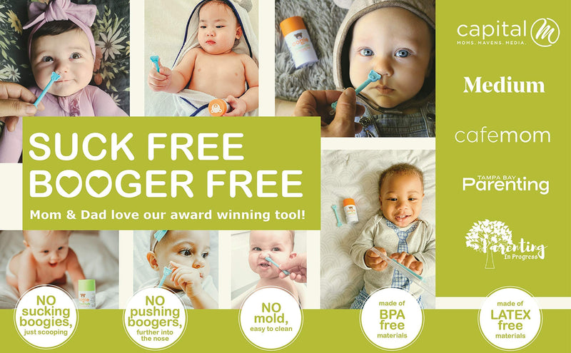 oogiebear - Nose and Ear Gadget. Safe, easy nasal booger and ear cleaner for newborns and infants. Dual earwax and snot remover. Aspirator Alternative - 2 pack with Case - Orange and Seafoam - NewNest Australia