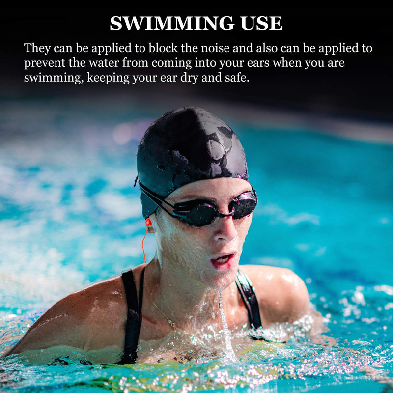 6 Pairs Corded Earplugs Silicone Earplugs for Sleeping Waterproof Ear Plugs with String Reusable Earplugs for Noise Cancelling Snoring Swimming Shooting Study - NewNest Australia
