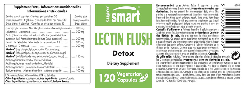 Supersmart - Lectin Flush - Support For Food Allergies And Intolerances - Promotes A Healthy Digestive Tract - Detoxification Treatment - Not Gmo And Gluten Free - NewNest Australia