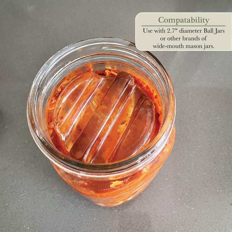 Fermentation Weight Set of 2 - Glass Fermentation Weights for Mason Jars (Wide Mouth), Perfect for Glass Jar Fermentation, Pickling Kit, Glass Weights for Fermenting Jars, Canning Weights - NewNest Australia