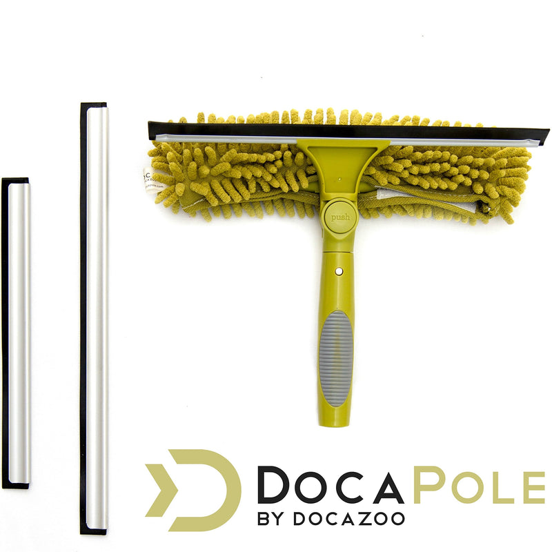 DocaPole Window Squeegee and Scrubber Combo Attachment, 3 Squeegee Blades Included, Compatible with Any DocaPole One Button - Single Pivot - NewNest Australia