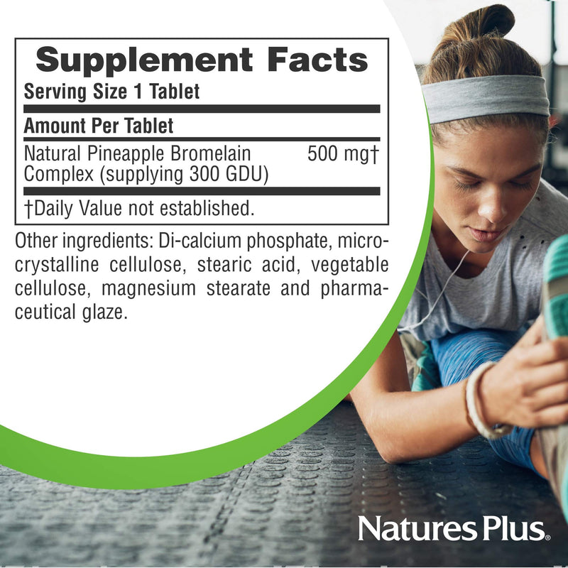 NaturesPlus Bromelain - 500 mg - Natural Proteolytic Enzyme Supplement, Anti-Inflammatory - 60 Vegetarian Tablets (60 Servings) 60 Tablets - NewNest Australia