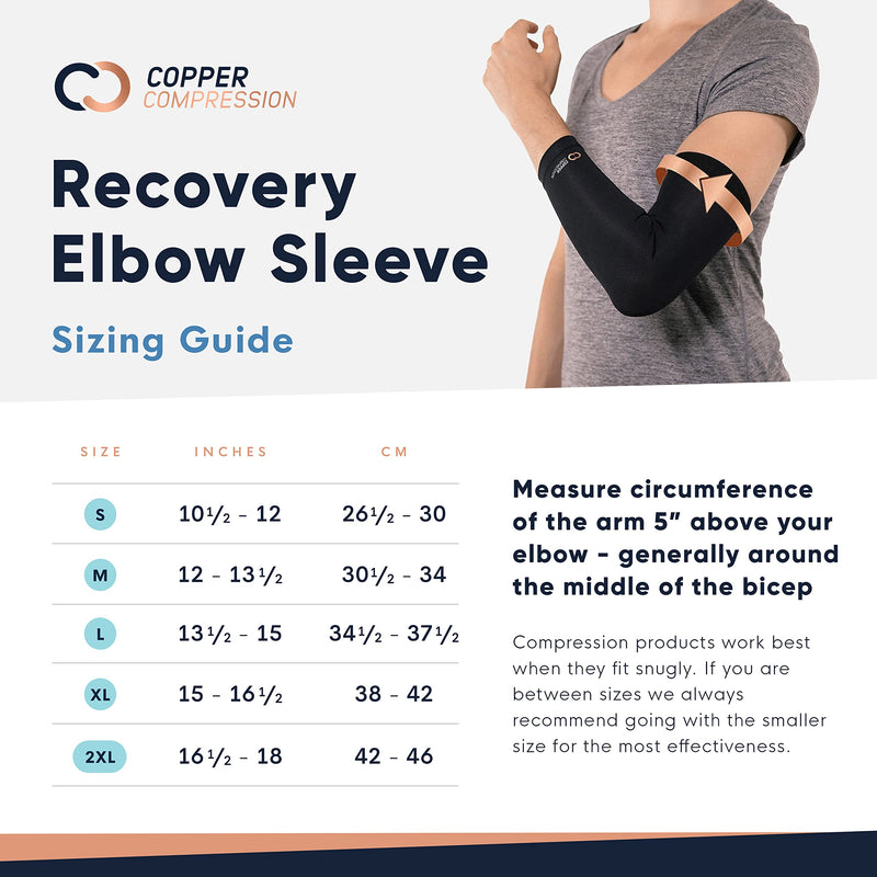 Copper Compression Elbow Brace for Tendonitis and Tennis Elbow - Copper Infused Sleeve. Relief for Golfers, Arthritis, Bursitis. Fit for Men & Women. Small (Pack of 1) - NewNest Australia