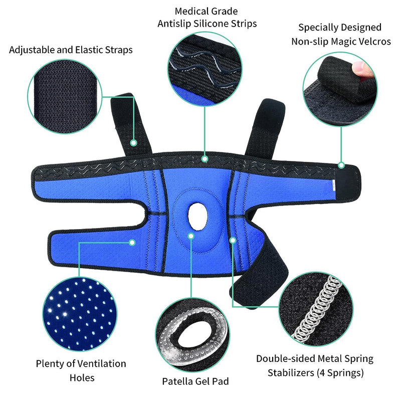 ABYON Adjustable Knee Brace with Side Stabilizers and Patella Gel Pads for Men Women Knee Pain Meniscus Tear Arthritis Joint Pain (4XL/5XL) - NewNest Australia