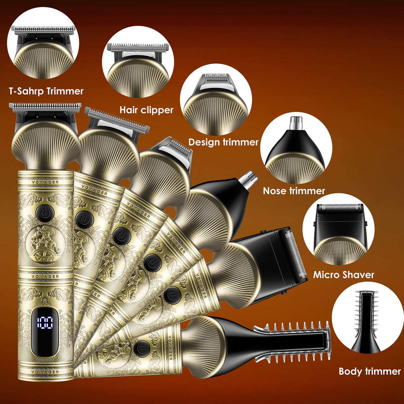 VGR Beard Trimmer for Men, Professional Men's Beard Grooming Kit, Electric Razor, Cordless Hair Clipper, Trimmer for Face, Body, Nose, Gifts for Men, 7 in 1 - NewNest Australia