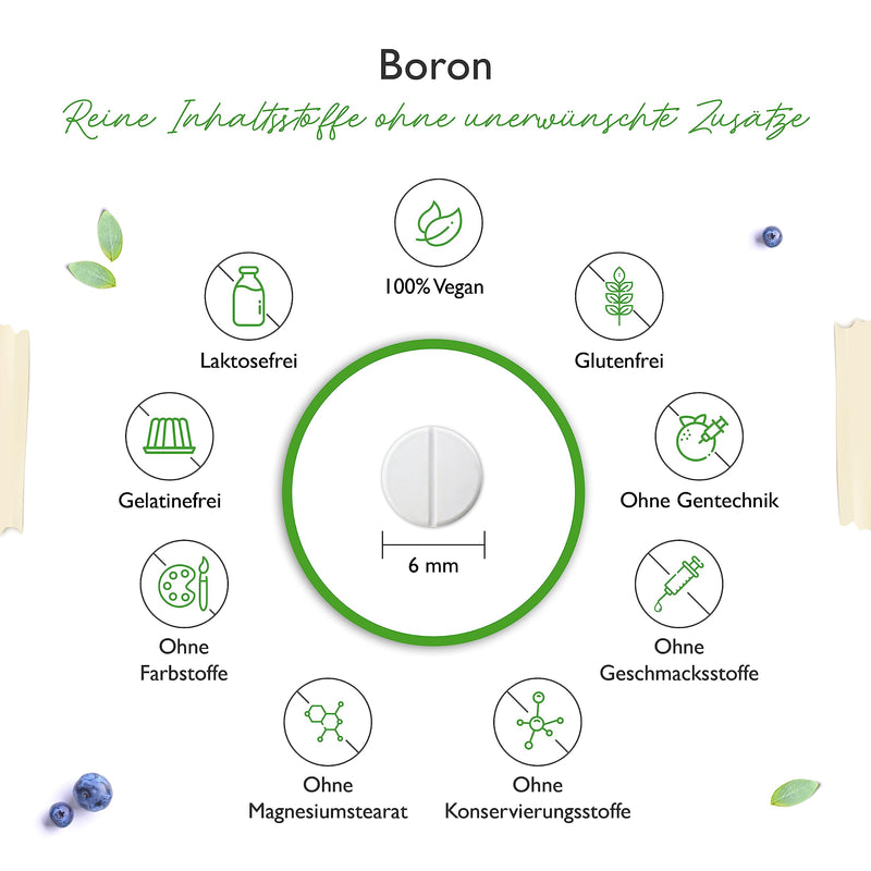 Vit4Ever Boron - 3 Mg - 365 Tablets - Laboratory Tested - Daily Only 1 Tablet Boron - 1 Year Of Continuous Supply - High Dose & Vegan - Sodium Tetraborate - Trace Element - Vit4Ever - NewNest Australia