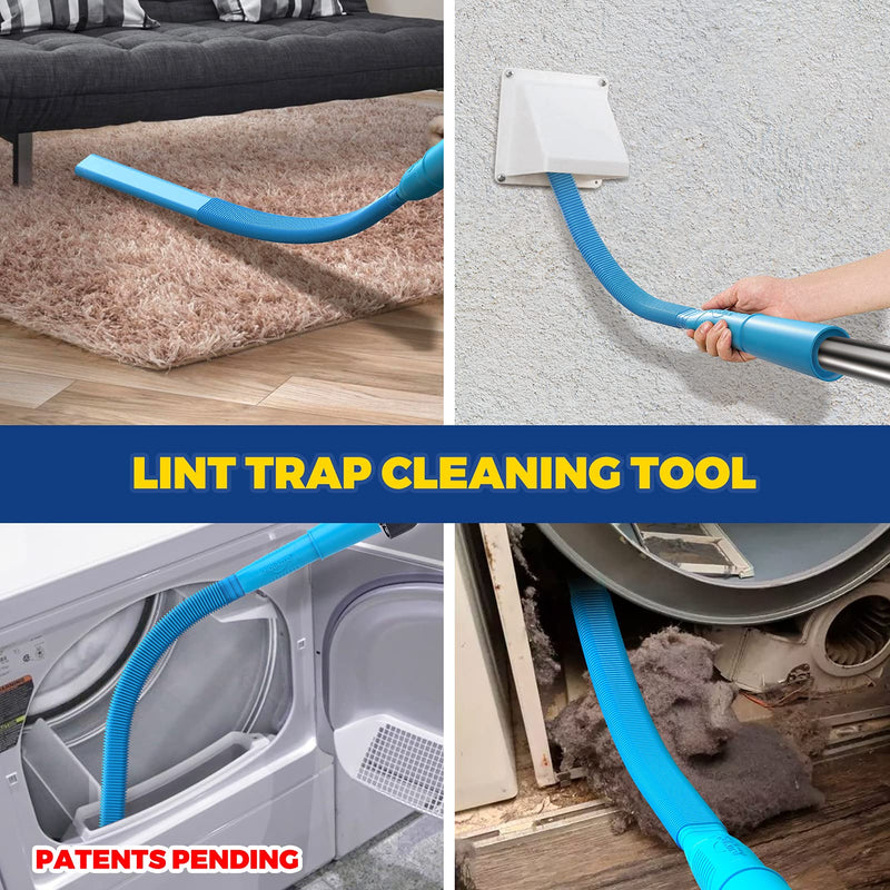 Holikme Dryer Vent Cleaner Kit Clothes Dryer Lint Vent Trap Cleaner Brush & Refrigerator Coil Brush Lint Remover, Blue - NewNest Australia