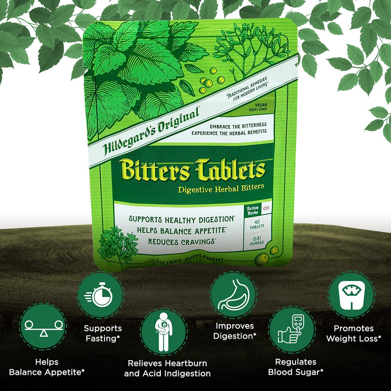 Hildegard's Original Bitters Tablets: Ancient Herbal Remedy for Fasting Support, Kidney Liver Cleanse Detox & Repair, Heartburn, & Digestion Supplements - NewNest Australia