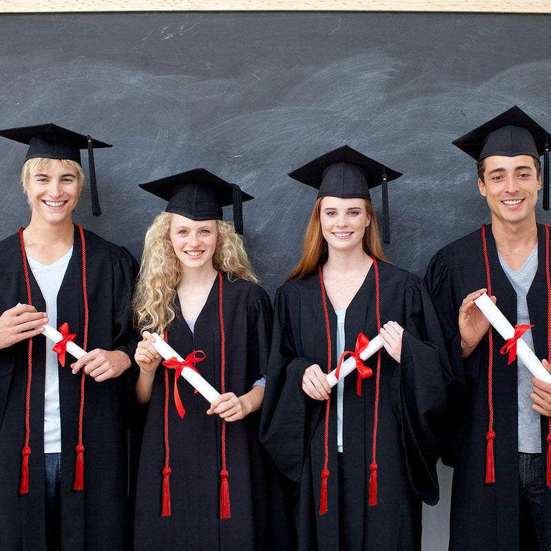 6 Pieces Graduation Honor Cords Braided Polyester Yarn Honor Cord with Tassel for Graduation Students (Red) Red - NewNest Australia