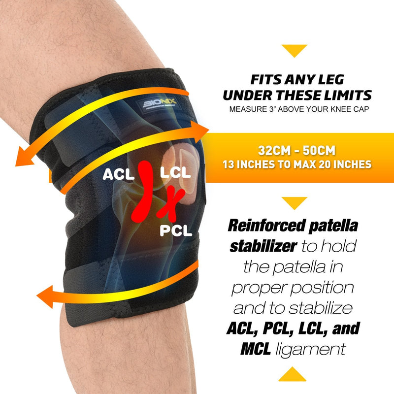 Bionix Knee Support Patella Stabiliser, Full Adjustable Neoprene Strap Brace with Compression Bandage For Joint Pain Relief, Runners Knees, Arthritis, Meniscus Tear, Tendonitis, ACL For Men and Women - NewNest Australia
