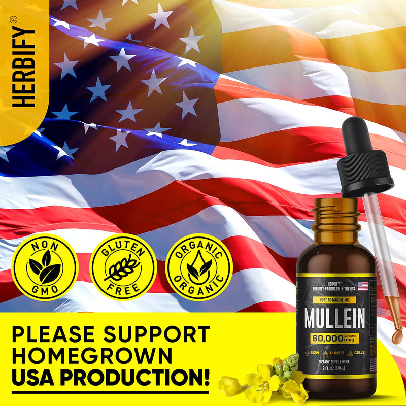 Mullein Extract 2 oz, Alcohol-Free Tincture, Organic Mullein Leaf and Flowers Blend (Verbascum Densiflorum) 2 Fl Oz (Pack of 1) - NewNest Australia