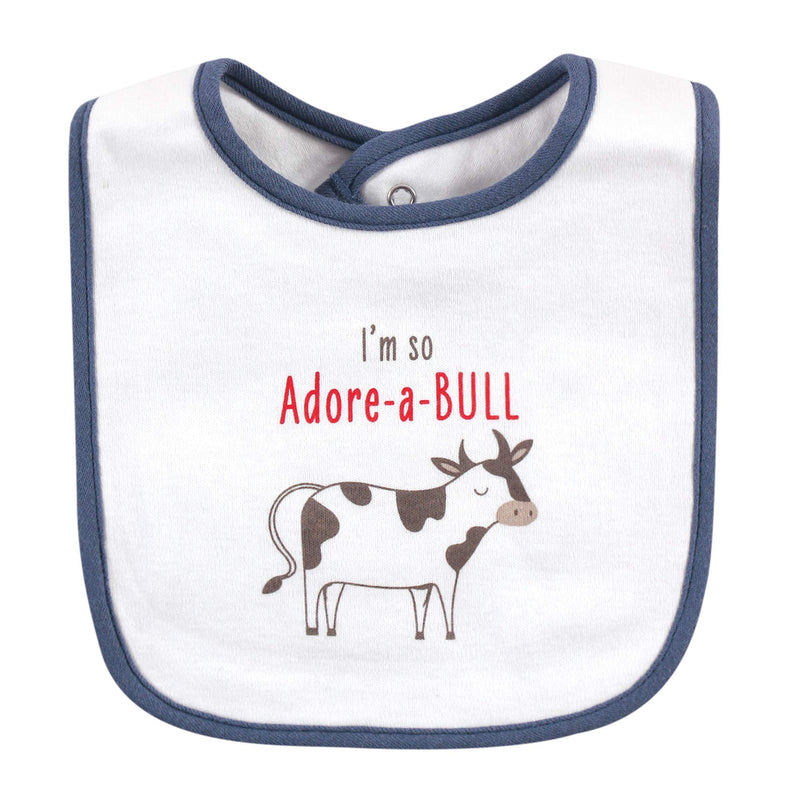 Hudson Baby Cotton Bibs Bacon My Heart One Size - NewNest Australia